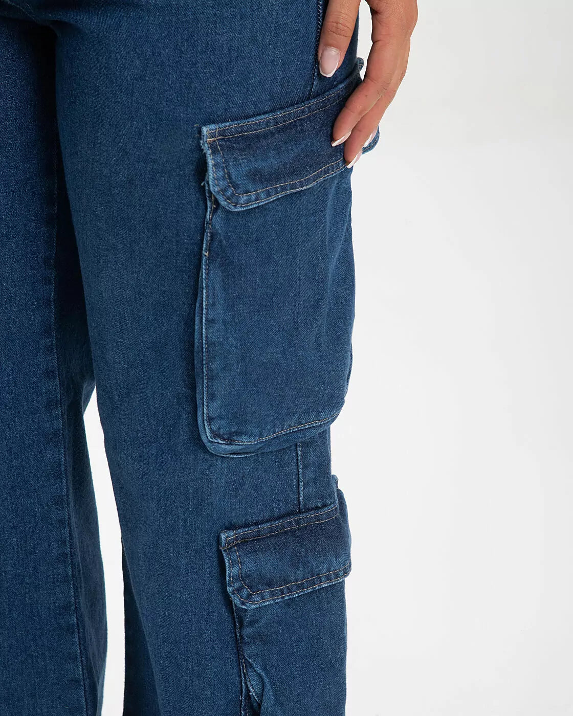 Calça Jean WIDE LEG CARGO Azul