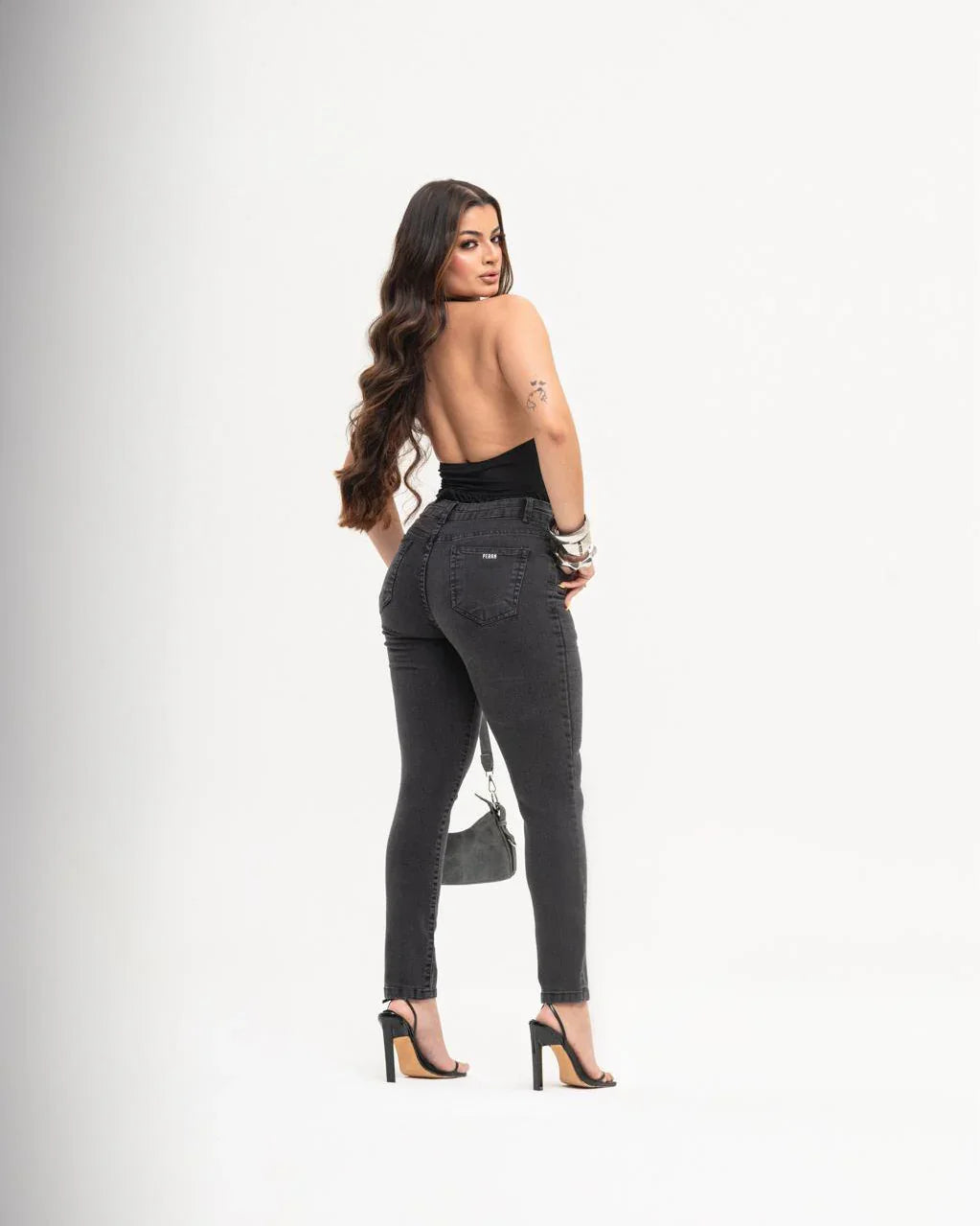 Calça Jeans SKINNY STRETCH Preto Vintage