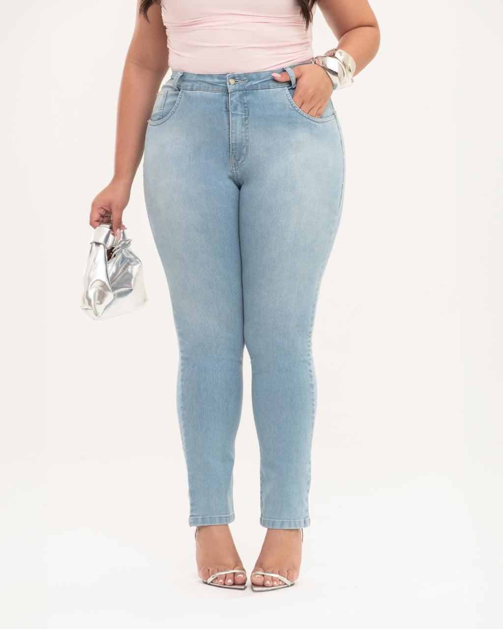 Calça Jeans PLUS SIZE SKINNY STRETCH Marmorizado