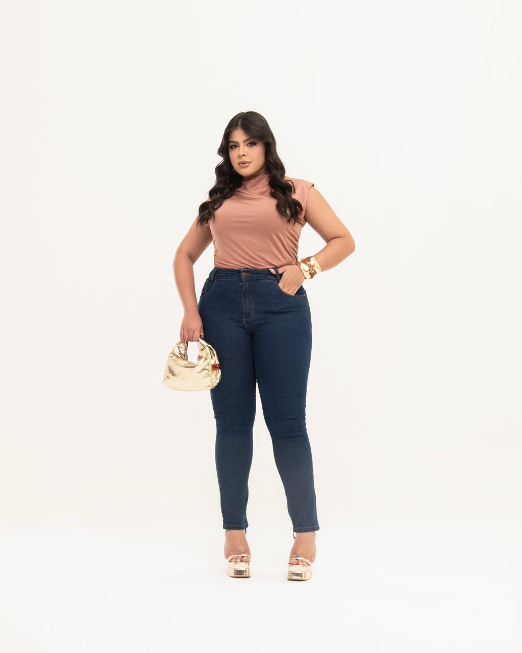 Calça Jeans PLUS SIZE SKINNY STRETCH Azul Escura