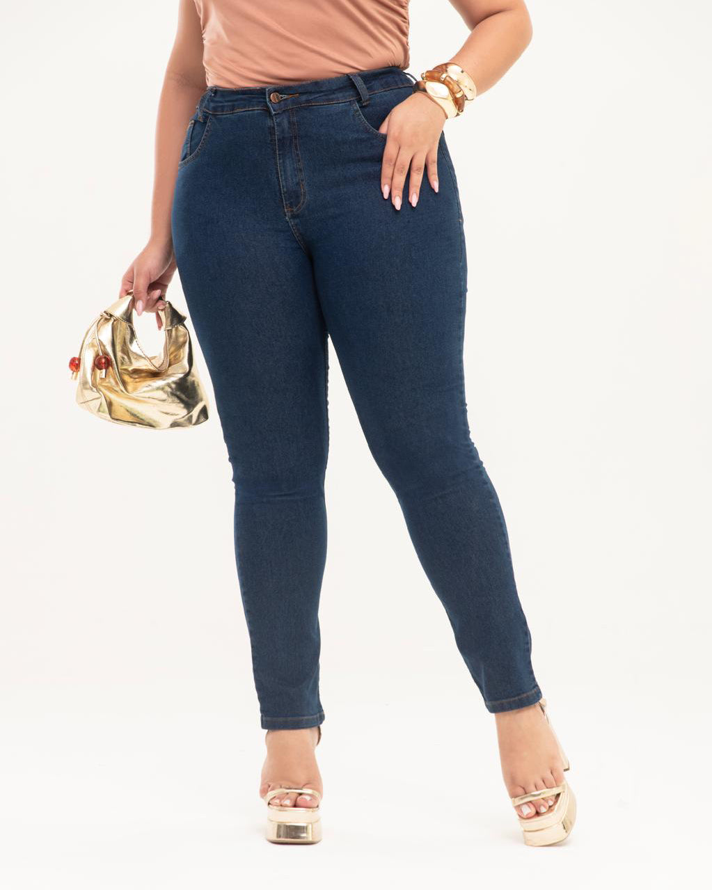 Calça Jeans PLUS SIZE SKINNY STRETCH Azul Escura