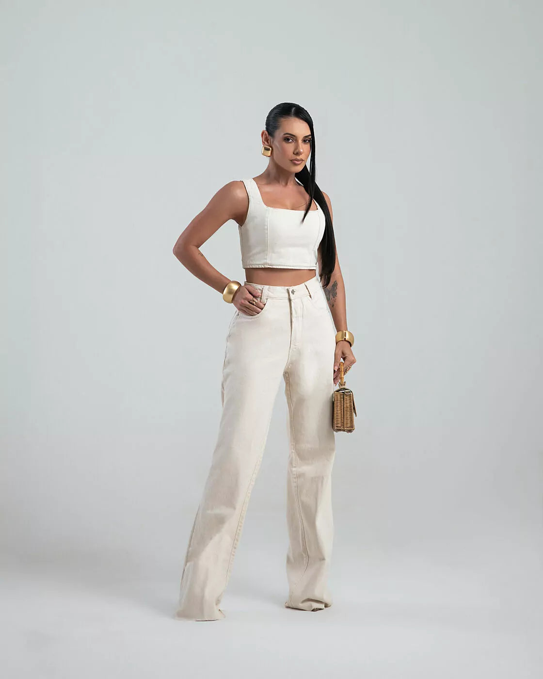 Cropped Jeans DAPHNE JONES 100% Algodão