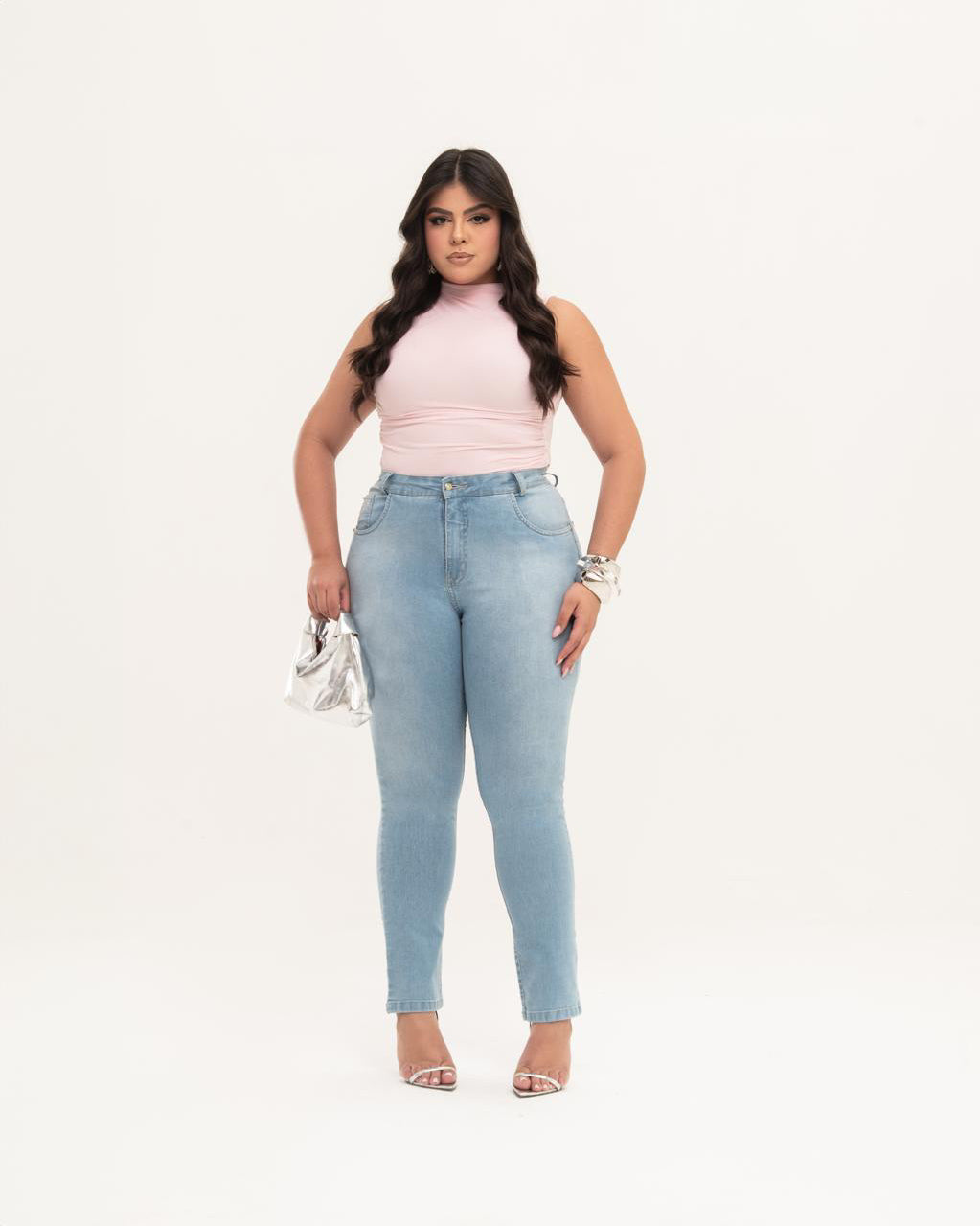 Calça Jeans PLUS SIZE SKINNY STRETCH Marmorizado
