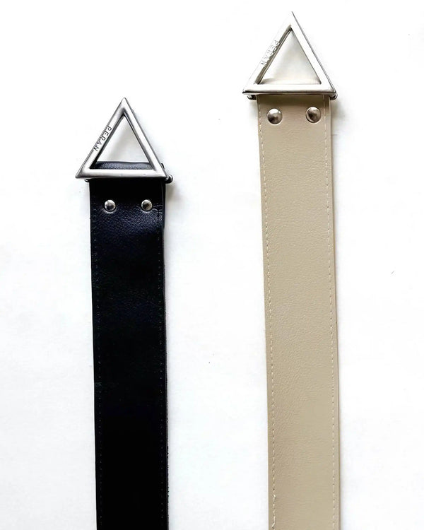 Cinto Triângulo - Couro com Fivela Metálica