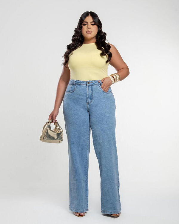 Calça Jeans PLUS SIZE WIDE LEG - JADE MONTEZ OUTLET