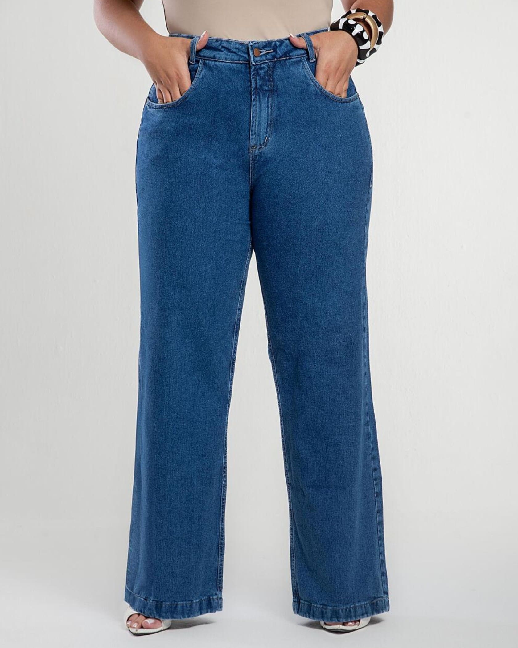 Calça Jeans PLUS SIZE WIDE LEG - MEL MASSONI