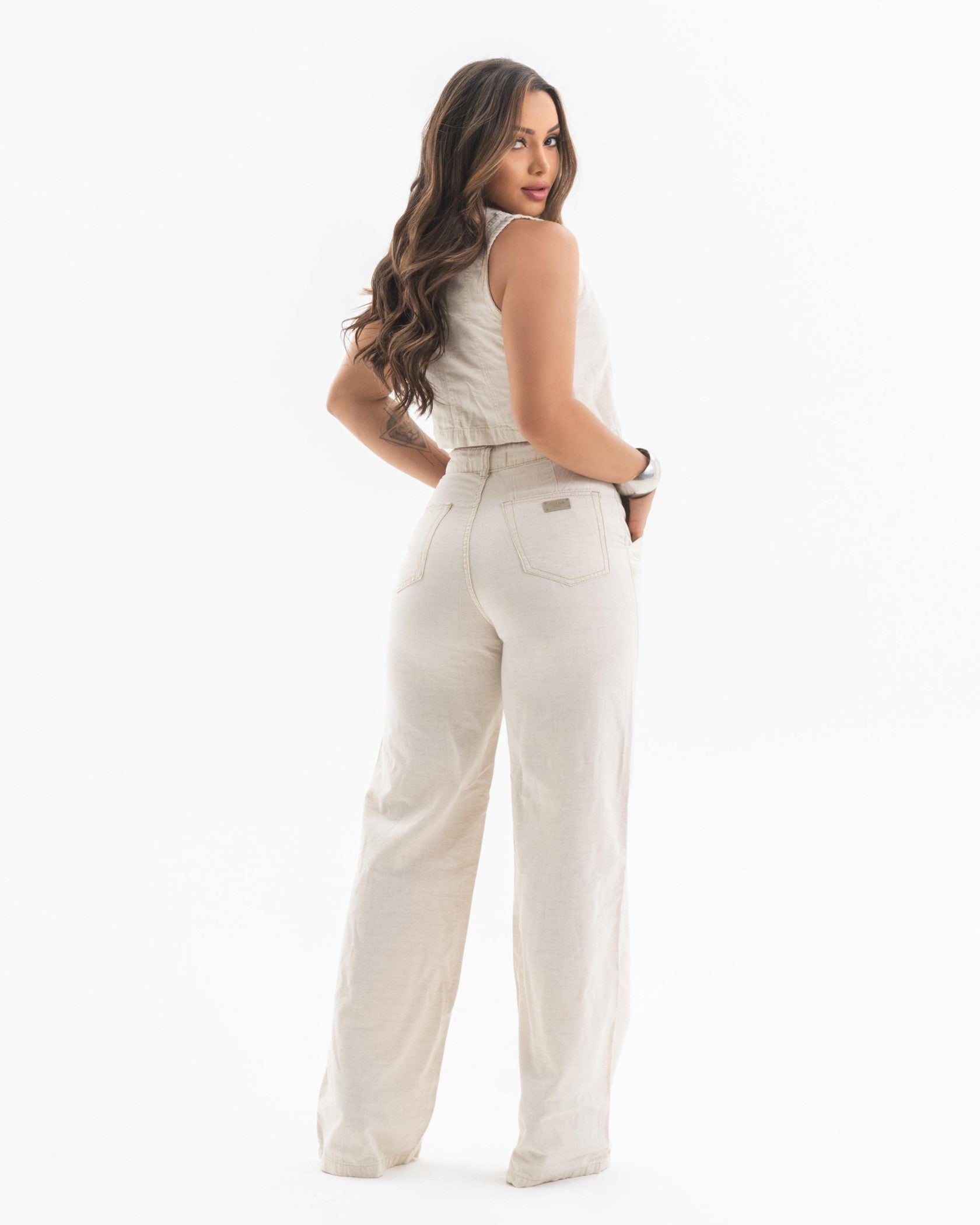 Calça Jeans WIDE LEG CARGO - LOLA FONTAINE