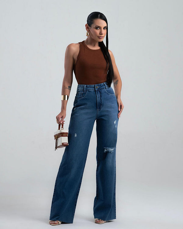 Calça Jeans WIDE LEG - JACKIE SALLES