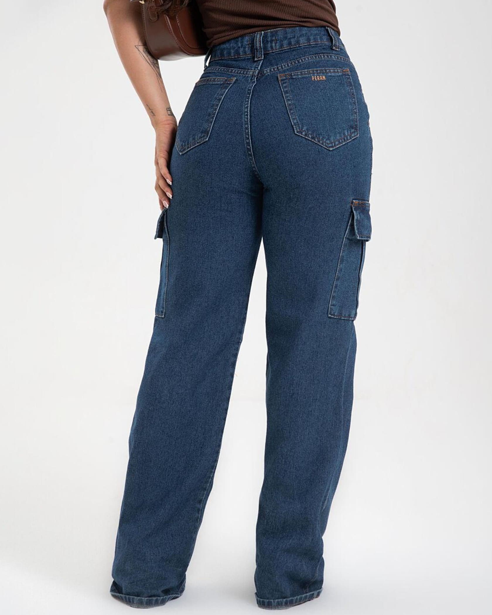 Calça Jeans WIDE LEG CARGO - KARMEN GARCIA