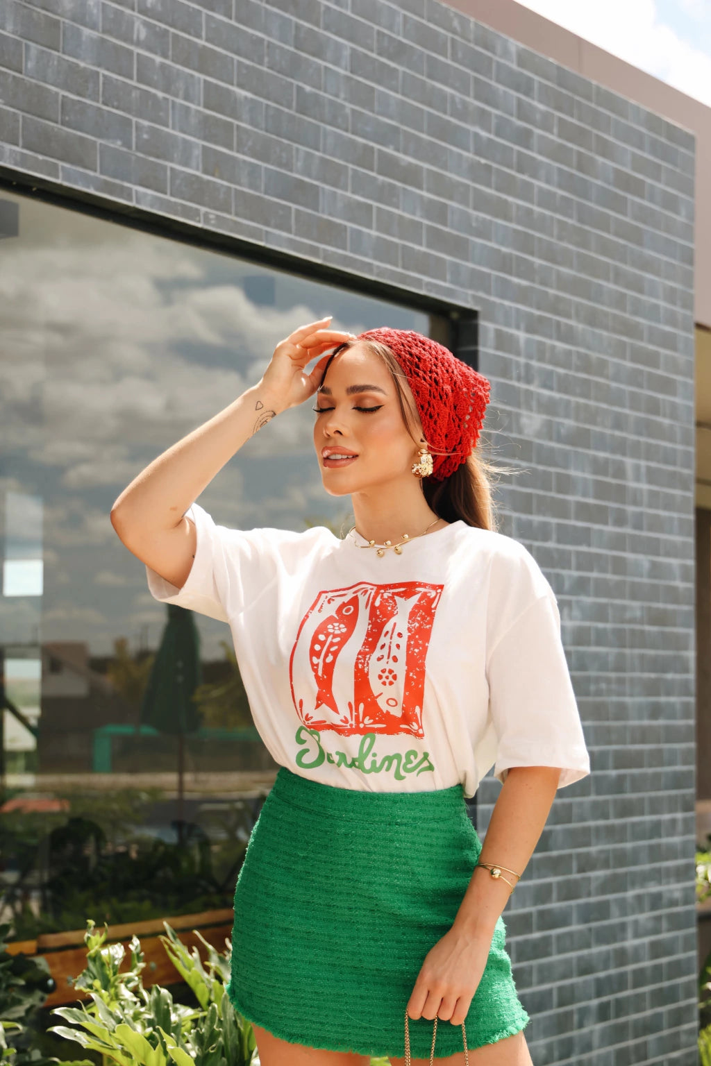T-shirt Oversized - SARDINES LOGO VERDE