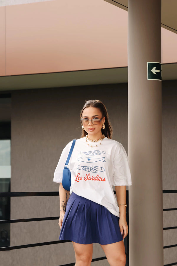 T-shirt Oversized - TREND SARDINHA AZUL